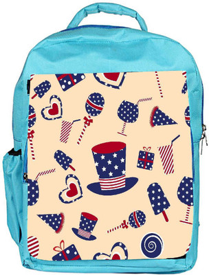 

Snoogg Eco Friendly Canvas Us Hat Designer Backpack Rucksack School Travel Unisex Casual Canvas Bag Bookbag Satchel 5 L Backpack(Blue)