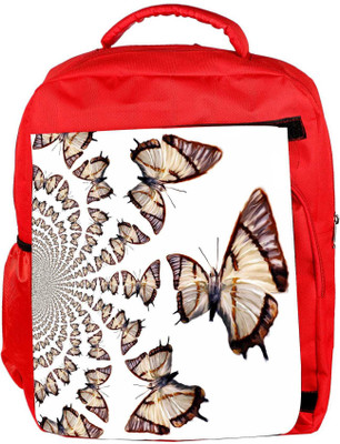 

Snoogg Eco Friendly Canvas Kaleidoscopic Butterflies Backpack Rucksack School Travel Unisex Casual Canvas Bag Bookbag Satchel 5 L Backpack(Red)