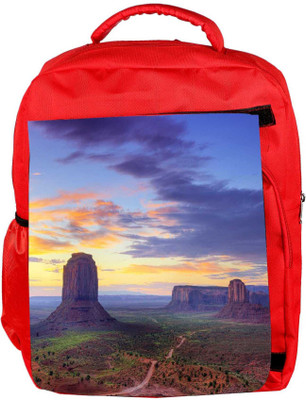 

Snoogg Eco Friendly Canvas Mountains At Evening Designer Backpack Rucksack School Travel Unisex Casual Canvas Bag Bookbag Satchel 5 L Backpack(Red)