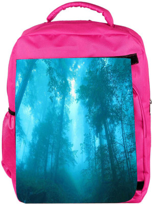 

Snoogg Eco Friendly Canvas Blue Forest Designer Backpack Rucksack School Travel Unisex Casual Canvas Bag Bookbag Satchel 5 L Backpack(Pink)