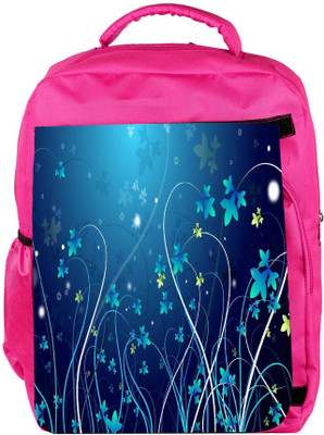 

Snoogg Eco Friendly Canvas Blue Petals Designer Backpack Rucksack School Travel Unisex Casual Canvas Bag Bookbag Satchel 5 L Backpack(Pink)