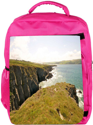 

Snoogg Eco Friendly Canvas Hill Side View Designer Backpack Rucksack School Travel Unisex Casual Canvas Bag Bookbag Satchel 5 L Backpack(Pink)