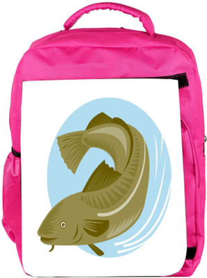 

Snoogg Eco Friendly Canvas Atlantic Codfish Retro Backpack Rucksack School Travel Unisex Casual Canvas Bag Bookbag Satchel 5 L Backpack(Pink)