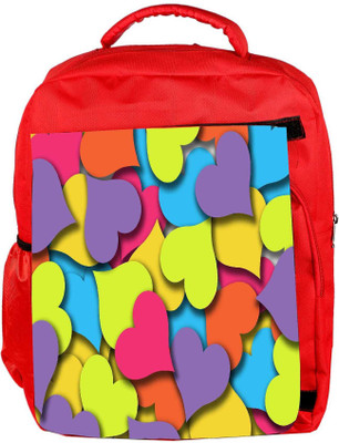 

Snoogg Eco Friendly Canvas Multiple Hearts Designer Backpack Rucksack School Travel Unisex Casual Canvas Bag Bookbag Satchel 5 L Backpack(Red)