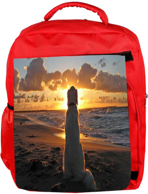 

Snoogg Eco Friendly Canvas Dog Watching Sunset Designer Backpack Rucksack School Travel Unisex Casual Canvas Bag Bookbag Satchel 5 L Backpack(Red)