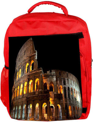 

Snoogg Eco Friendly Canvas Broken Building Designer Backpack Rucksack School Travel Unisex Casual Canvas Bag Bookbag Satchel 5 L Backpack(Red)