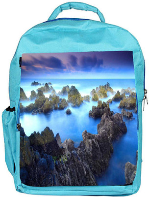 

Snoogg Eco Friendly Canvas Smoky Mountains Designer Backpack Rucksack School Travel Unisex Casual Canvas Bag Bookbag Satchel 5 L Backpack(Blue)