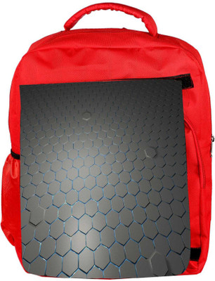 

Snoogg Eco Friendly Canvas Gray Hexagons Designer Backpack Rucksack School Travel Unisex Casual Canvas Bag Bookbag Satchel 5 L Backpack(Red)