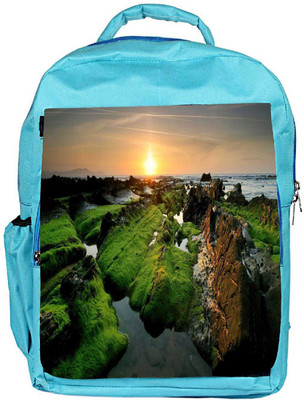 

Snoogg Eco Friendly Canvas Green Abstract Mountain Designer Backpack Rucksack School Travel Unisex Casual Canvas Bag Bookbag Satchel 5 L Backpack(Blue)