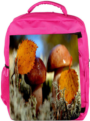 

Snoogg Eco Friendly Canvas Shining Mushroom Designer Backpack Rucksack School Travel Unisex Casual Canvas Bag Bookbag Satchel 5 L Backpack(Pink)