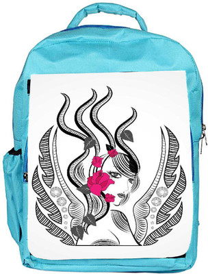 

Snoogg Eco Friendly Canvas Abstract Fairy With Red Flowers Backpack Rucksack School Travel Unisex Casual Canvas Bag Bookbag Satchel 5 L Backpack(Blue)