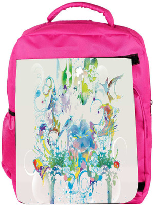 

Snoogg Eco Friendly Canvas Abstract Bird Art Designer Backpack Rucksack School Travel Unisex Casual Canvas Bag Bookbag Satchel 5 L Backpack(Pink)
