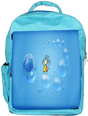 

Snoogg Eco Friendly Canvas Girl In A Bubble Designer Backpack Rucksack School Travel Unisex Casual Canvas Bag Bookbag Satchel 5 L Backpack(Blue)