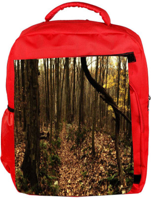 

Snoogg Eco Friendly Canvas Dried Forest Designer Backpack Rucksack School Travel Unisex Casual Canvas Bag Bookbag Satchel 5 L Backpack(Red)
