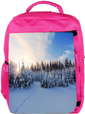 

Snoogg Eco Friendly Canvas Snow Region Designer Backpack Rucksack School Travel Unisex Casual Canvas Bag Bookbag Satchel 5 L Backpack(Pink)