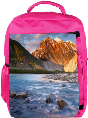 

Snoogg Eco Friendly Canvas Flowing Water Designer Backpack Rucksack School Travel Unisex Casual Canvas Bag Bookbag Satchel 5 L Backpack(Pink)