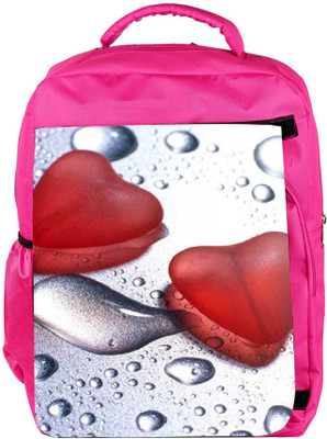 

Snoogg Eco Friendly Canvas Love Drops Backpack Rucksack School Travel Unisex Casual Canvas Bag Bookbag Satchel 5 L Backpack(Pink)