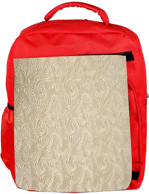 

Snoogg Eco Friendly Canvas Abstract Golden Feathers Designer Backpack Rucksack School Travel Unisex Casual Canvas Bag Bookbag Satchel 5 L Backpack(Red)