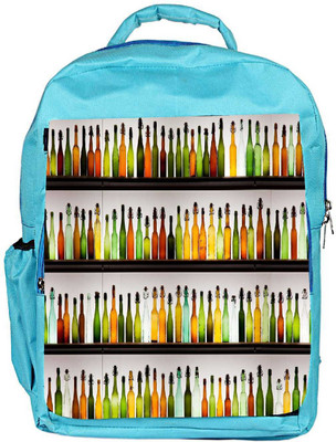 

Snoogg Eco Friendly Canvas Shelf Of Bottles Designer Backpack Rucksack School Travel Unisex Casual Canvas Bag Bookbag Satchel 5 L Backpack(Blue)