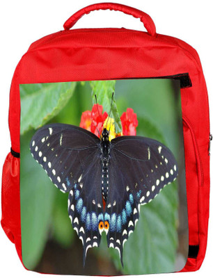 

Snoogg Eco Friendly Canvas Black Butterfly Flying Designer Backpack Rucksack School Travel Unisex Casual Canvas Bag Bookbag Satchel 5 L Backpack(Red)