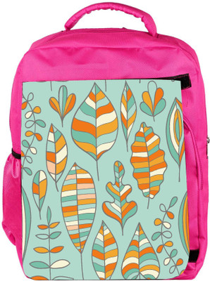 

Snoogg Eco Friendly Canvas Mixed Leaves Designer Backpack Rucksack School Travel Unisex Casual Canvas Bag Bookbag Satchel 5 L Backpack(Pink)