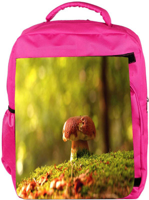 

Snoogg Eco Friendly Canvas Multicolor Mushroom Designer Backpack Rucksack School Travel Unisex Casual Canvas Bag Bookbag Satchel 5 L Backpack(Pink)