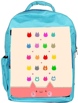 

Snoogg Eco Friendly Canvas Cute Kitty Icons Backpack Rucksack School Travel Unisex Casual Canvas Bag Bookbag Satchel 5 L Backpack(Blue)