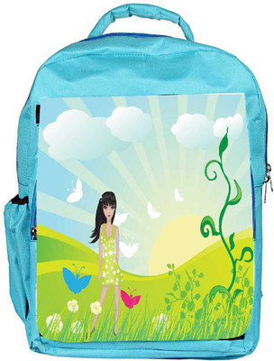 

Snoogg Eco Friendly Canvas Abstract Illustration Backpack Rucksack School Travel Unisex Casual Canvas Bag Bookbag Satchel 5 L Backpack(Blue)