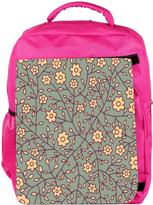 

Snoogg Eco Friendly Canvas Cream Flowers Designer Backpack Rucksack School Travel Unisex Casual Canvas Bag Bookbag Satchel 5 L Backpack(Pink)