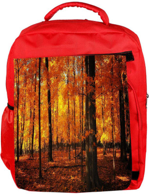 

Snoogg Eco Friendly Canvas Dense Forest Designer Backpack Rucksack School Travel Unisex Casual Canvas Bag Bookbag Satchel 5 L Backpack(Red)