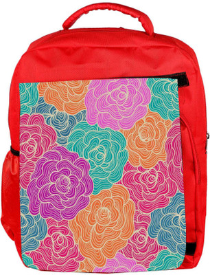 

Snoogg Eco Friendly Canvas Seamless Hand Drawn Waves Texture Backpack Rucksack School Travel Unisex Casual Canvas Bag Bookbag Satchel 5 L Backpack(Red)