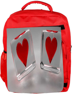 

Snoogg Eco Friendly Canvas Two Crystal Hearts Designer Backpack Rucksack School Travel Unisex Casual Canvas Bag Bookbag Satchel 5 L Backpack(Red)