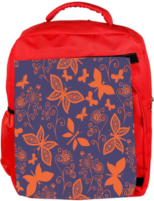 

Snoogg Eco Friendly Canvas Orange Butterflies In Purple Pattern Designer Backpack Rucksack School Travel Unisex Casual Canvas Bag Bookbag Satchel 5 L Backpack(Red)