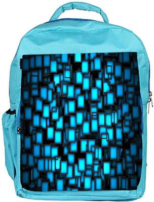 

Snoogg Eco Friendly Canvas Blue Blocks Design Designer Backpack Rucksack School Travel Unisex Casual Canvas Bag Bookbag Satchel 5 L Backpack(Blue)