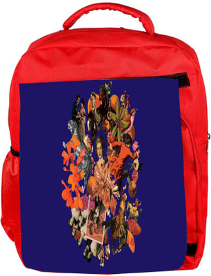 

Snoogg Eco Friendly Canvas Circle Orange Designer Backpack Rucksack School Travel Unisex Casual Canvas Bag Bookbag Satchel 5 L Backpack(Red)