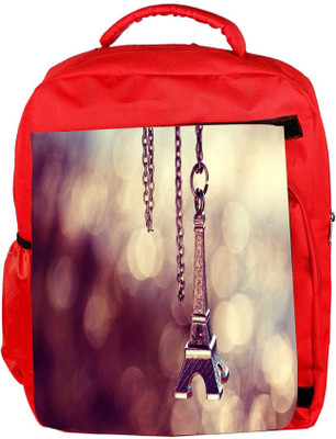 

Snoogg Eco Friendly Canvas Cute Eiffel Tower Designer Backpack Rucksack School Travel Unisex Casual Canvas Bag Bookbag Satchel 5 L Backpack(Red)