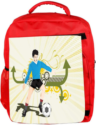 

Snoogg Eco Friendly Canvas Vector Football Player Composition Backpack Rucksack School Travel Unisex Casual Canvas Bag Bookbag Satchel 5 L Backpack(Red)
