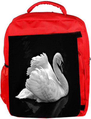 

Snoogg Eco Friendly Canvas White Swan Designer Backpack Rucksack School Travel Unisex Casual Canvas Bag Bookbag Satchel 5 L Backpack(Red)