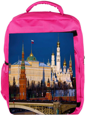

Snoogg Eco Friendly Canvas White Palace Designer Backpack Rucksack School Travel Unisex Casual Canvas Bag Bookbag Satchel 5 L Backpack(Pink)