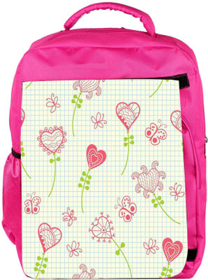 

Snoogg Eco Friendly Canvas Hearts And Butterflier Designer Backpack Rucksack School Travel Unisex Casual Canvas Bag Bookbag Satchel 5 L Backpack(Pink)