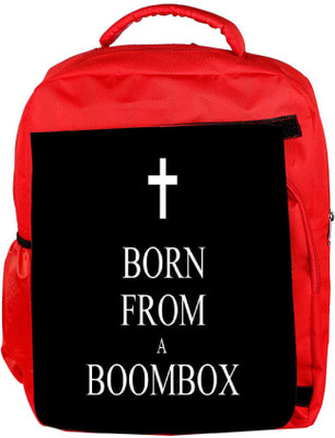 

Snoogg Eco Friendly Canvas Born From A Boombox Backpack Rucksack School Travel Unisex Casual Canvas Bag Bookbag Satchel 5 L Backpack(Red)