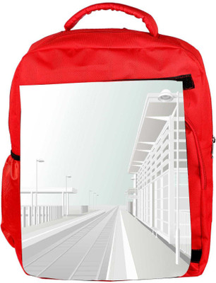 

Snoogg Eco Friendly Canvas White Platform Designer Backpack Rucksack School Travel Unisex Casual Canvas Bag Bookbag Satchel 5 L Backpack(Red)
