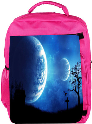 

Snoogg Eco Friendly Canvas Multiple Moon Designer Backpack Rucksack School Travel Unisex Casual Canvas Bag Bookbag Satchel 5 L Backpack(Pink)