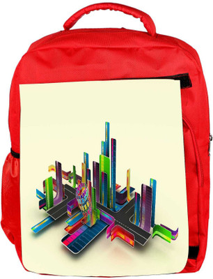 

Snoogg Eco Friendly Canvas Abstract Streets Designer Backpack Rucksack School Travel Unisex Casual Canvas Bag Bookbag Satchel 5 L Backpack(Red)