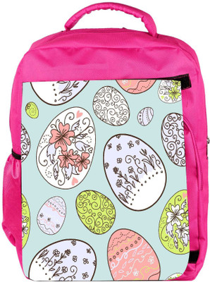 

Snoogg Eco Friendly Canvas Colorful Eggs Designer Backpack Rucksack School Travel Unisex Casual Canvas Bag Bookbag Satchel 5 L Backpack(Pink)