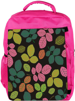 

Snoogg Eco Friendly Canvas Seamless Pattern With Leaf Backpack Rucksack School Travel Unisex Casual Canvas Bag Bookbag Satchel 5 L Backpack(Pink)