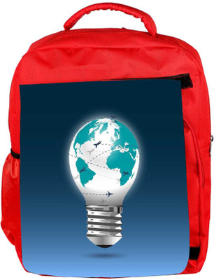 

Snoogg Eco Friendly Canvas Bulb Light Globe With Flying Planes Backpack Rucksack School Travel Unisex Casual Canvas Bag Bookbag Satchel 5 L Backpack(Red)