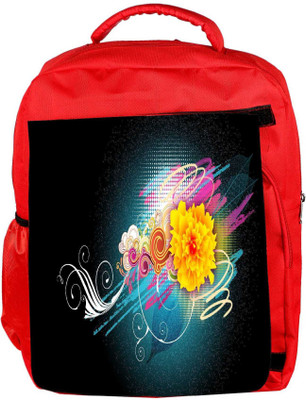 

Snoogg Eco Friendly Canvas Abstract Floral Designer Backpack Rucksack School Travel Unisex Casual Canvas Bag Bookbag Satchel 5 L Backpack(Red)