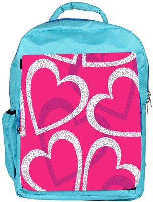 

Snoogg Eco Friendly Canvas White Hearts Designer Backpack Rucksack School Travel Unisex Casual Canvas Bag Bookbag Satchel 5 L Backpack(Blue)