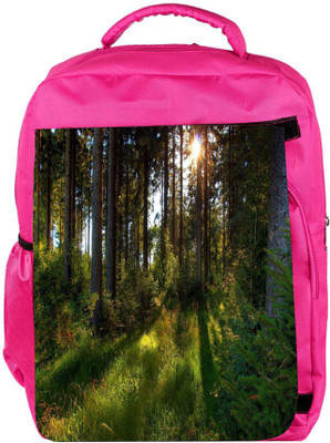

Snoogg Eco Friendly Canvas No Way Forest Designer Backpack Rucksack School Travel Unisex Casual Canvas Bag Bookbag Satchel 5 L Backpack(Pink)